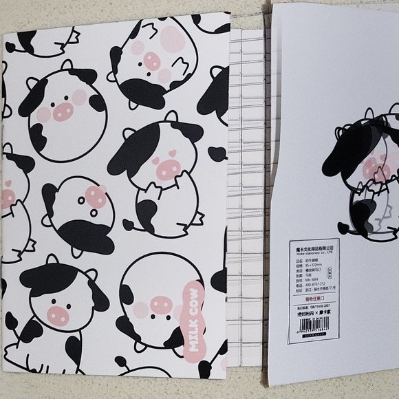 Kawaii Holstein-Friesian black and white baby Cow mini notebook notepad #1 - Picture 1 of 2